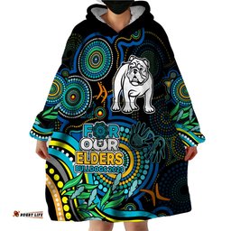 bulldogs rugby aboriginal art wearable blanket hoodie naidoc indigenous tribal