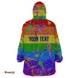sydney mardi gras wearable blanket hoodie pride rainbow glitter colorful style