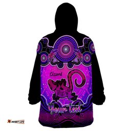 personalised australia leo lizard zodiac wearable blanket hoodie auz astrology aboriginal magenta