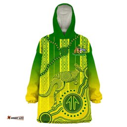 custom personalised australia soccer wearable blanket hoodie go aussie socceroos with kangaroo