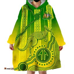 custom personalised australia soccer wearable blanket hoodie go aussie socceroos with kangaroo