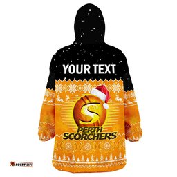 custom personalised perth scorchers cricket wearable blanket hoodie aboriginal merry christmas