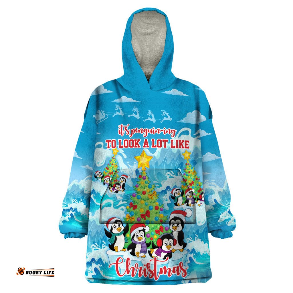 its penguin ing to look a lot like christmas wearable blanket hoodie