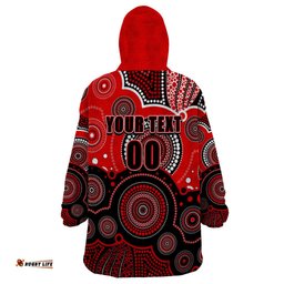 custom text and number renegades bbl wearable blanket hoodie aboriginal patterns