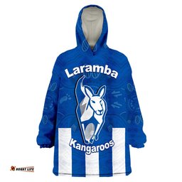 kangaroos laramba roos football club wearable blanket hoodie