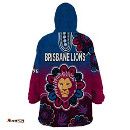 afl brisbane lions 1996 aboriginal wearable blanket hoodie