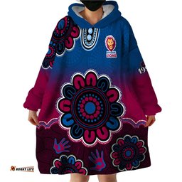 afl brisbane lions 1996 aboriginal wearable blanket hoodie