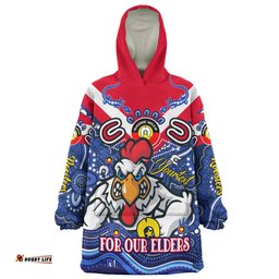 Sydney Roosters Naidoc Week Custom Snug Hoodie - For Our Elders Home Jersey Oodie