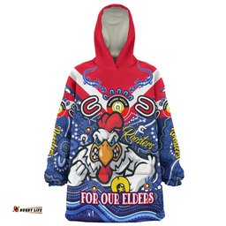 Sydney Roosters Naidoc Week Custom Snug Hoodie - For Our Elders Home Jersey Oodie
