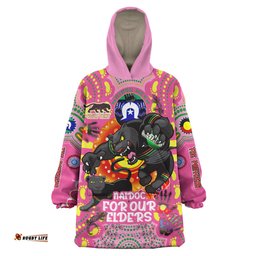 Penrith Panthers Naidoc Week Custom Snug Hoodie - Go Mighty Penrith Panthers Naidoc For Our Elders Pink Oodie