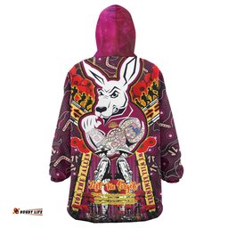 Australia Queensland Anzac Custom Snug Hoodie - Remembrance Indigenous QLD With Poppy Flower Oodie