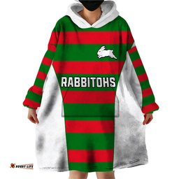 rabbitohs rugby wearable blanket hoodie go souths 1908 sporty style white