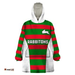 rabbitohs rugby wearable blanket hoodie go souths 1908 sporty style white