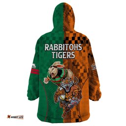 wests tigers and rabbitohs rugby wearable blanket hoodie sporty style