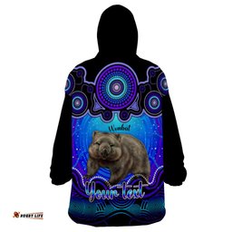 personalised australia taurus wombat zodiac wearable blanket hoodie auz astrology aboriginal blue