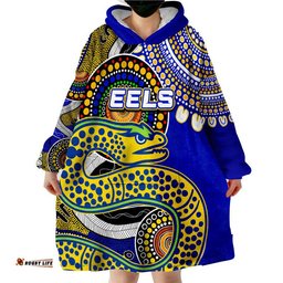 eels nrl aboriginal wearable blanket hoodie