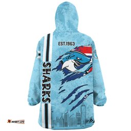 Cronulla-Sutherland Sharks Snug Hoodie - Happy Australia Day Flag Scratch Style