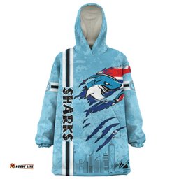 Cronulla-Sutherland Sharks Snug Hoodie - Happy Australia Day Flag Scratch Style