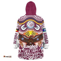 Manly Warringah Sea Eagles Snug Hoodie - Custom Manly Warringah Sea Eagles NAIDOC Celebrations Oodie Blanket