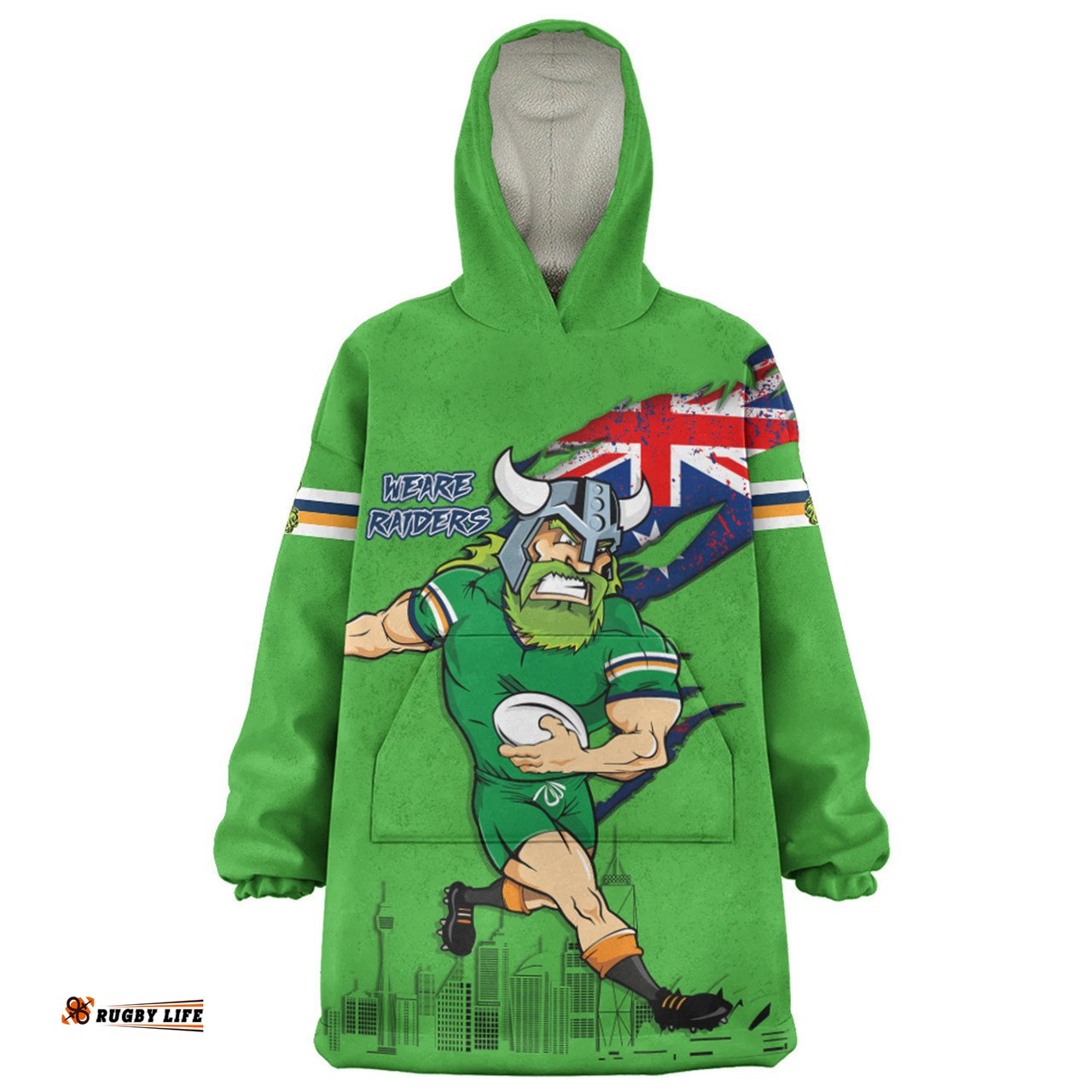 Canberra Raiders Snug Hoodie Custom For Die Hard Fan Australia Flag Scratch Style