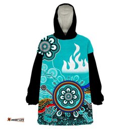 brisbane heat wearable blanket hoodie cricket indigenous aboriginal lizard version