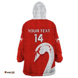 personalised sydney swans football wearable blanket hoodie go swannies sporty style