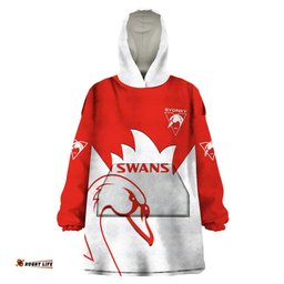 personalised sydney swans football wearable blanket hoodie go swannies sporty style
