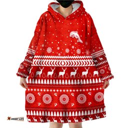 custom personalised dolphins rugby christmas redcliffe wearable blanket hoodie