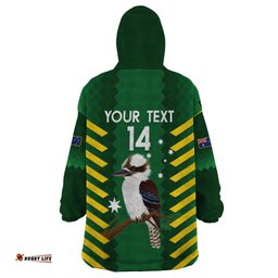 custom australia field hockey wearable blanket hoodie go champions kookaburras national color