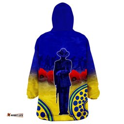 eels rugby wearable blanket hoodie anzac day
