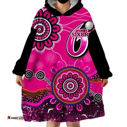 custom personalised sydney sixers wearable blanket hoodie cricket indigenous aboriginal