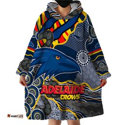 the crows football wearable blanket hoodie adelaide be unique aboriginal dots
