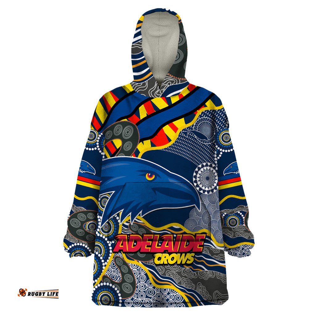 the crows football wearable blanket hoodie adelaide be unique aboriginal dots