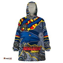 the crows football wearable blanket hoodie adelaide be unique aboriginal dots