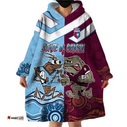 custom qld cane toad and nsw cockroach wearable blanket hoodie aboriginal inspired together
