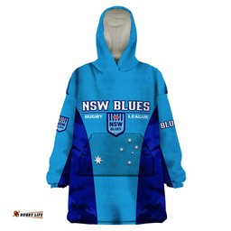 personalised nsw rugby wearable blanket hoodie go blues camouflage sporty style