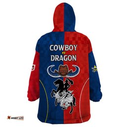 nrl cowboys combine dragon rugby wearable blanket hoodie sporty style