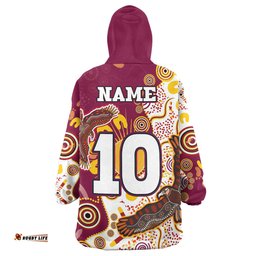 Manly Warringah Sea Eagles Snug Hoodie - Indigenous Manly Sport With Tribal Sun Oodie