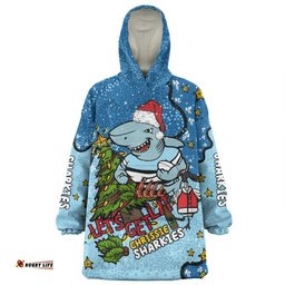 Cronulla-Sutherland Sharks Christmas Custom Snug Hoodie - Let's Get Lit Chrisse Pressie Snug Hoodie