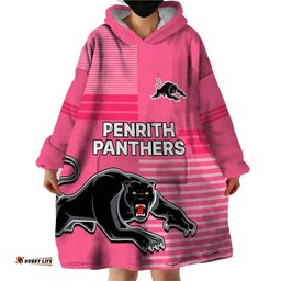 penrith panthers rugby wearable blanket hoodie proud the panthers comeback pink