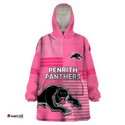 penrith panthers rugby wearable blanket hoodie proud the panthers comeback pink