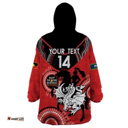 custom nrl dragons naidoc week wearable blanket hoodie keep the fire burning indigenous art