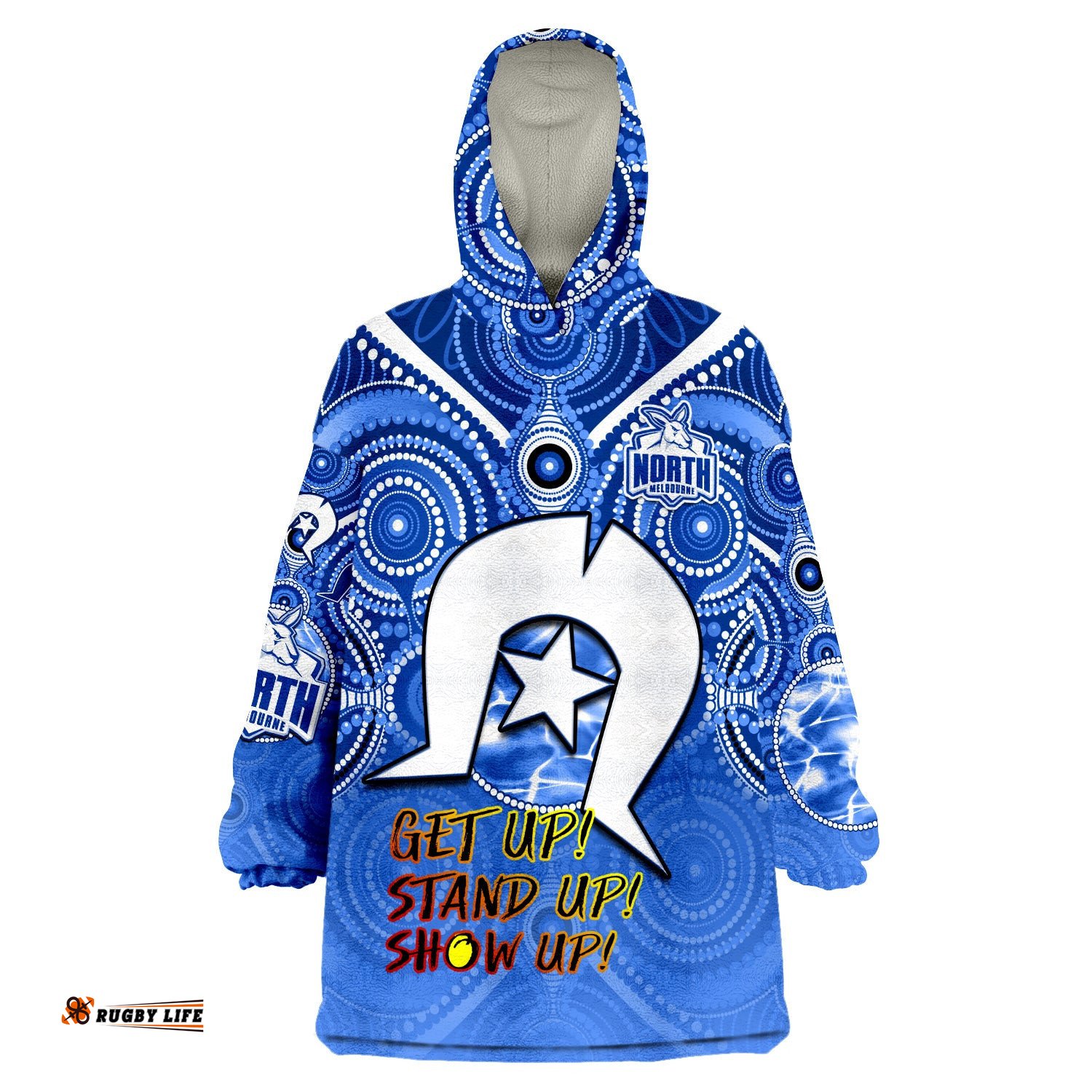 custom personalised kangaroos football naidoc week north melbourne aboriginal dhari wearable blanket hoodie