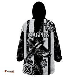 collingwood football wearable blanket hoodie proud to be magpies aboriginal version