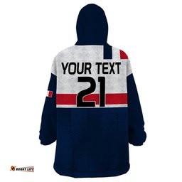 custom personalised france rugby 7s le xv de france wearable blanket hoodie