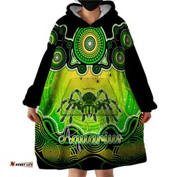 personalised australia scorpio tarantulas spider zodiac wearable blanket hoodie auz astrology aboriginal green