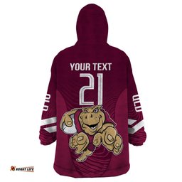 custom queensland rugby wearable blanket hoodie maroons cane toad origin sporty