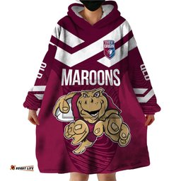 custom queensland rugby wearable blanket hoodie maroons cane toad origin sporty