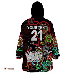 custom dragons rugby aboriginal art wearable blanket hoodie naidoc indigenous tribal
