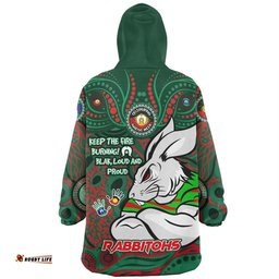 South Sydney Rabbitohs Snug Hoodie Celebrating Naidoc Week 2024 Aboriginal Dot Art Inspired